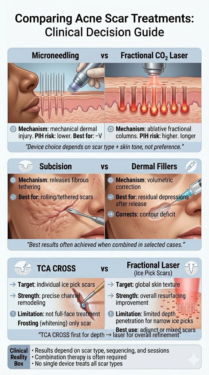 Acne Scar Treatment Comparison: Which Treatment Fits Which Scar?
