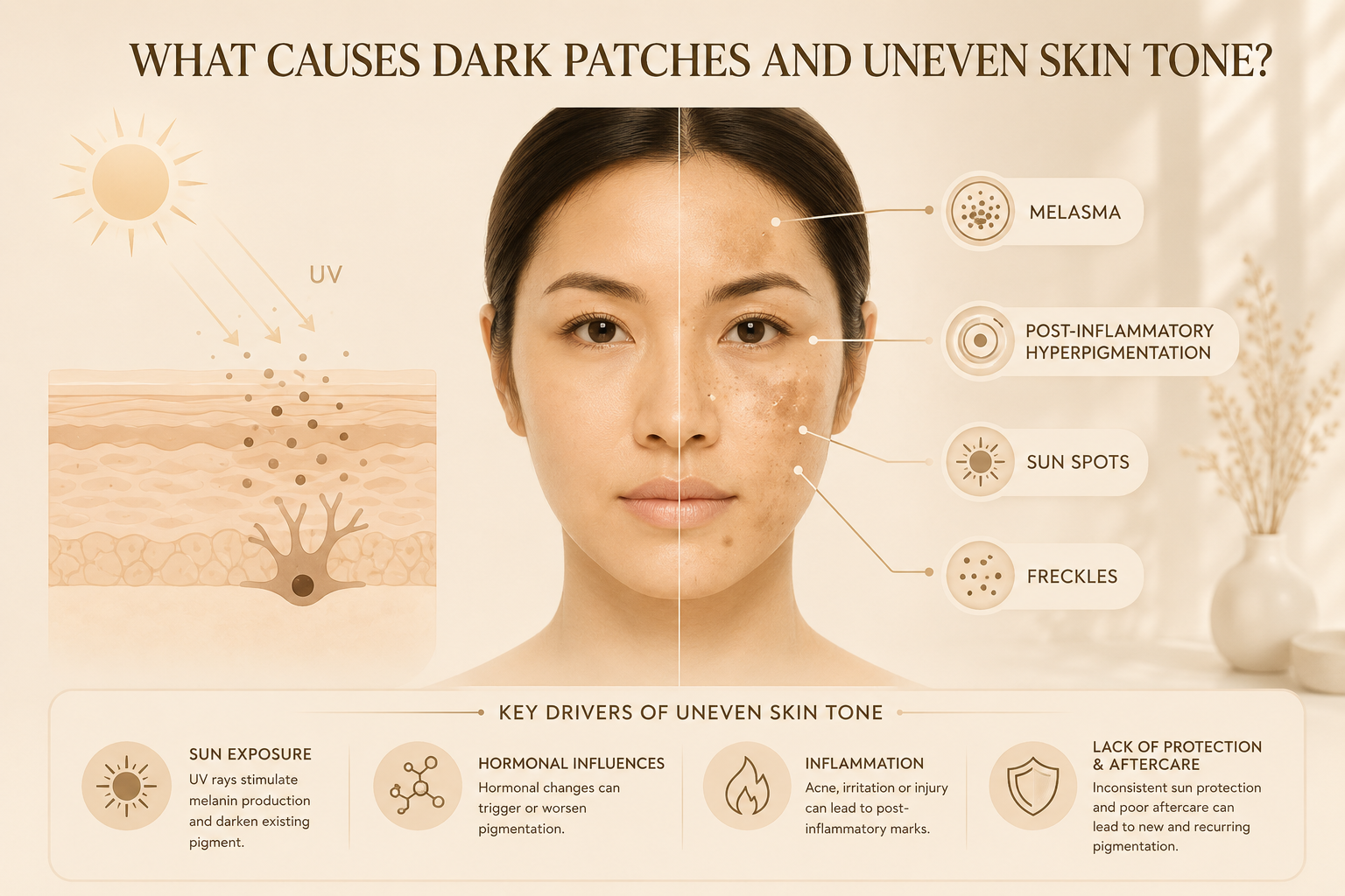What Causes Dark Patches and Uneven Skin Tone?