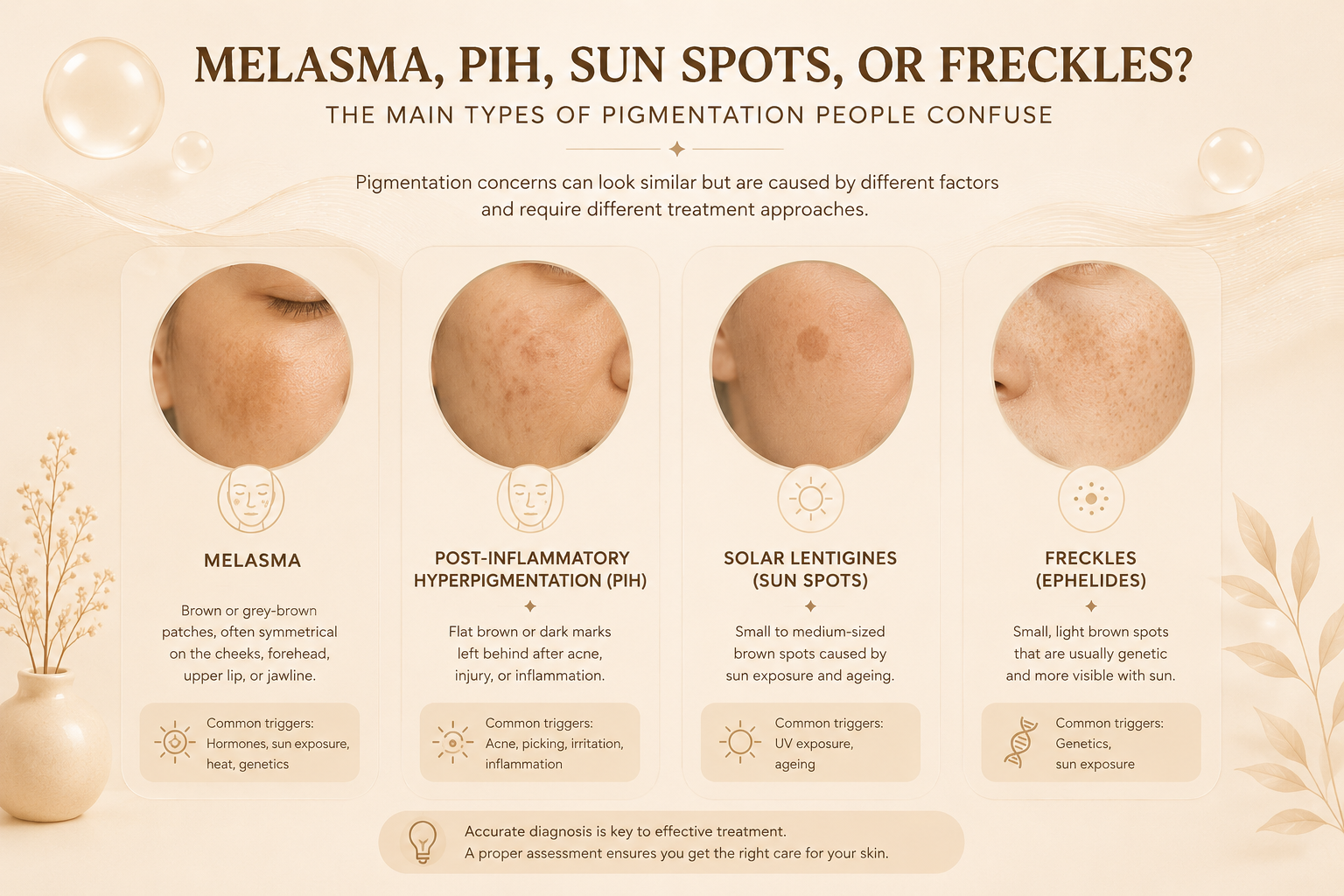 Melasma, PIH, Sun Spots or Freckles. What's the Difference?