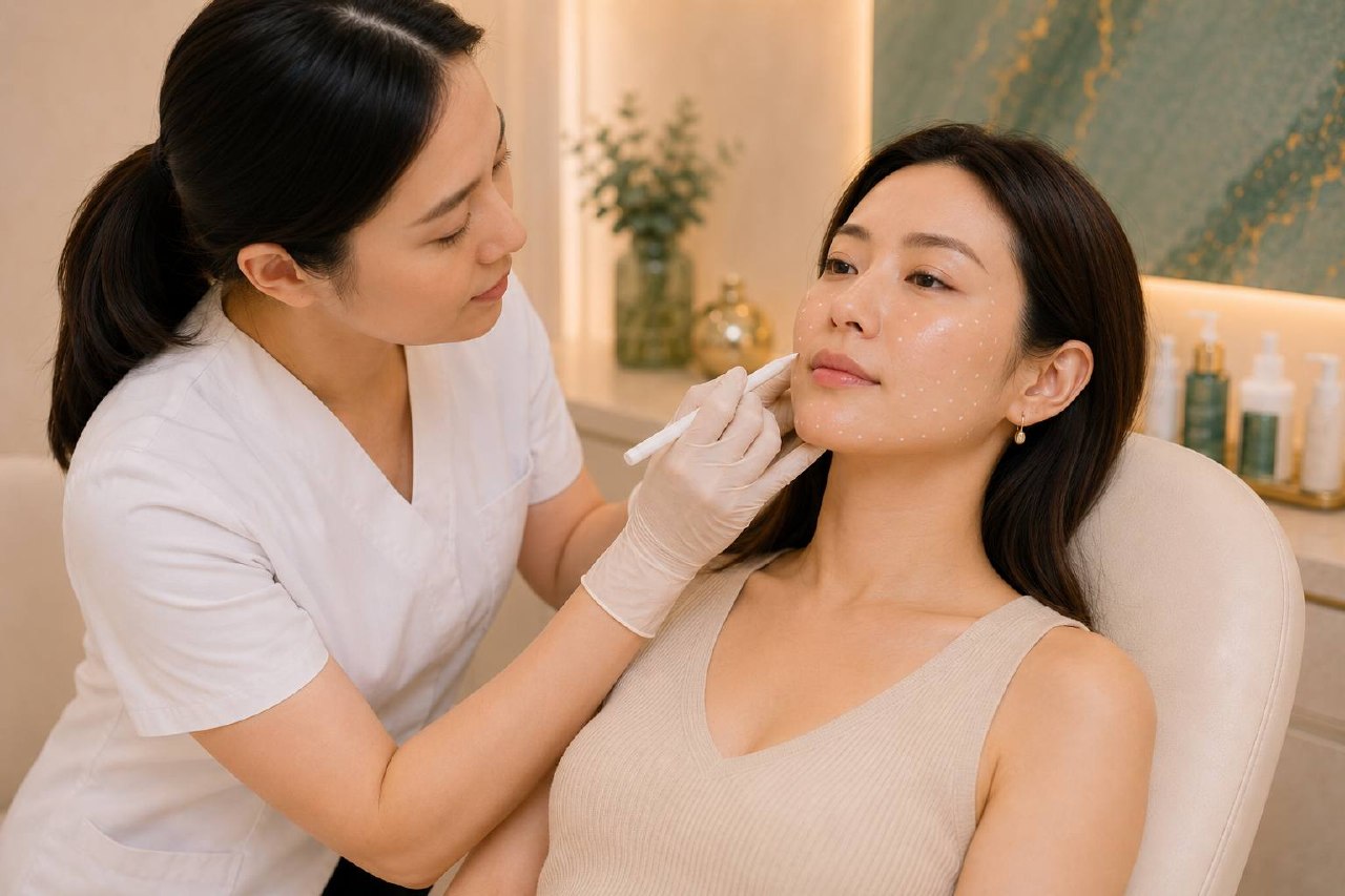 Juvelook facial mapping before collagen biostimulator treatment