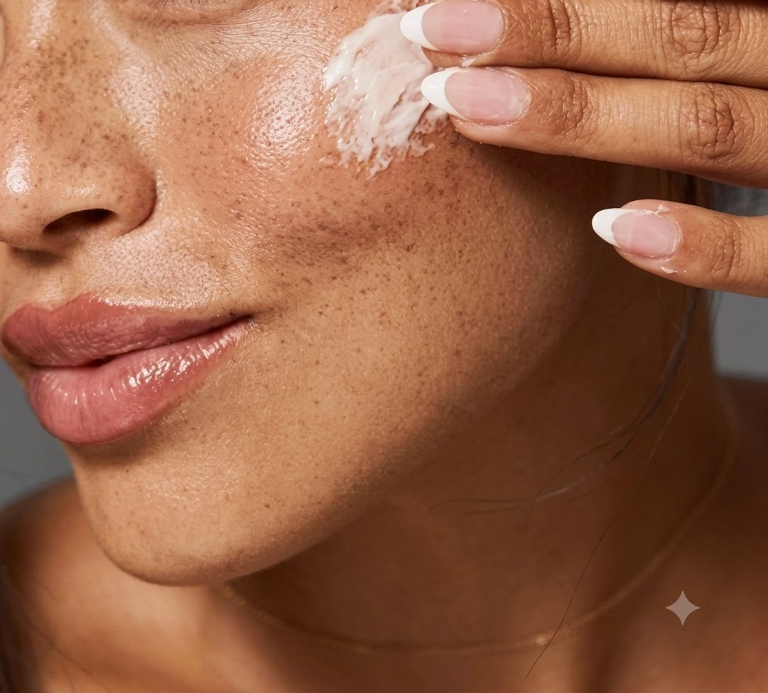 Applying brightening cream as part of a daily pigmentation skincare routine