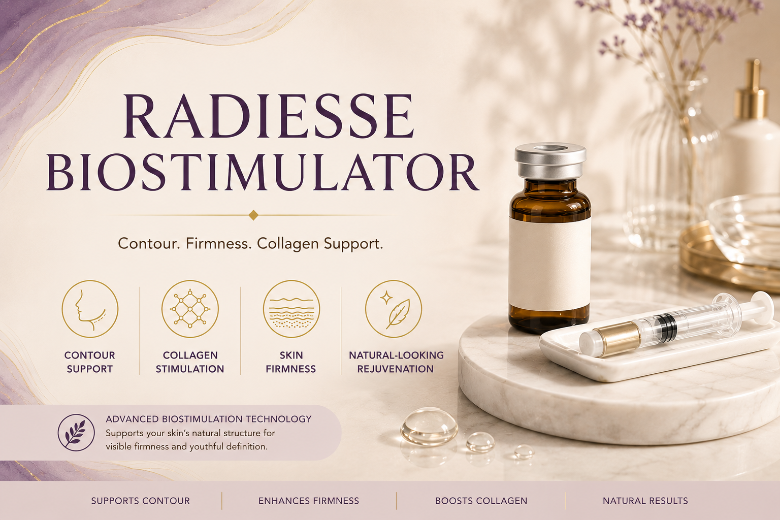 Radiesse biostimulator treatment for collagen support and facial contour at Klinik Dr Diana