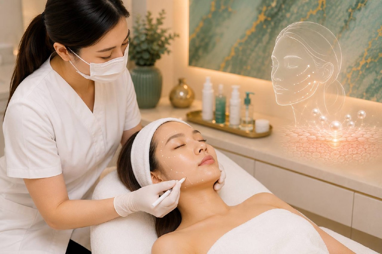 Facial treatment mapping before Radiesse injection planning